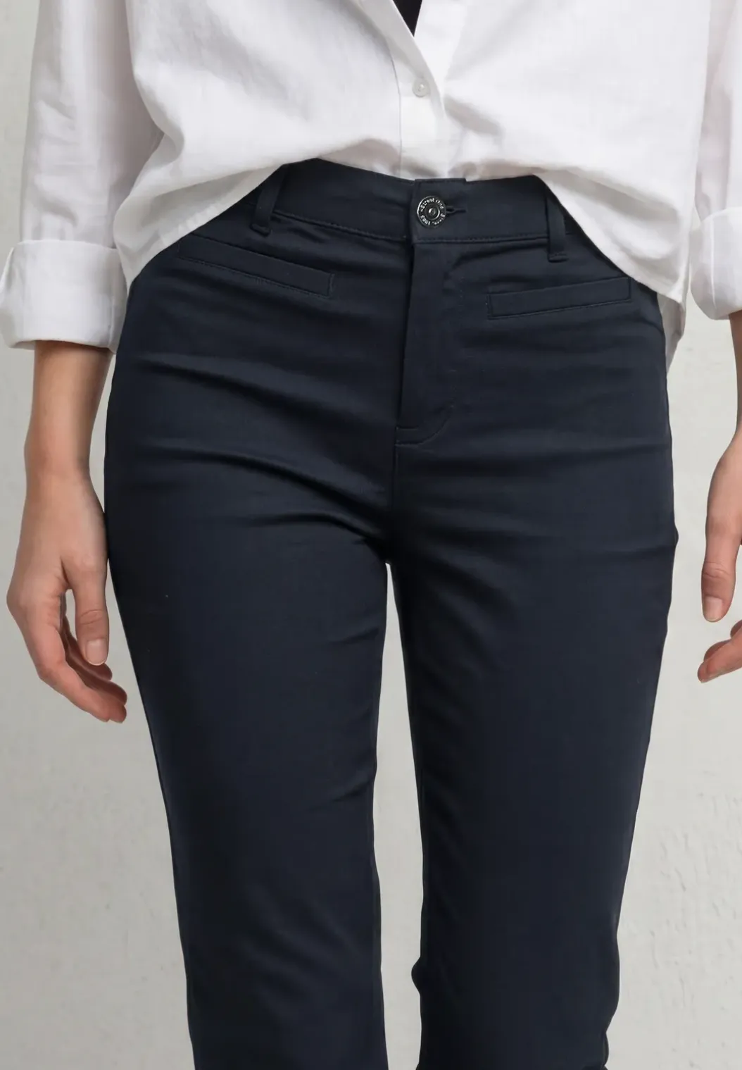 3/4 broek met flared pijpen in casual pasvorm