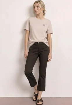 3/4 broek met flared pijpen in casual pasvorm