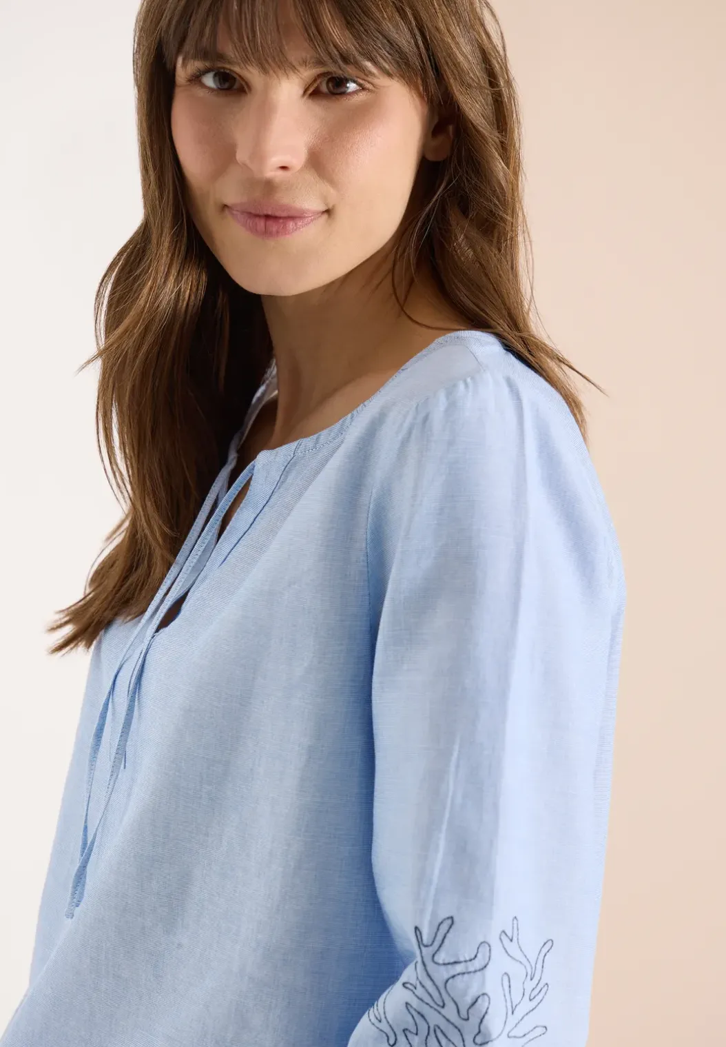 3/4 mouw blouse met borduursel