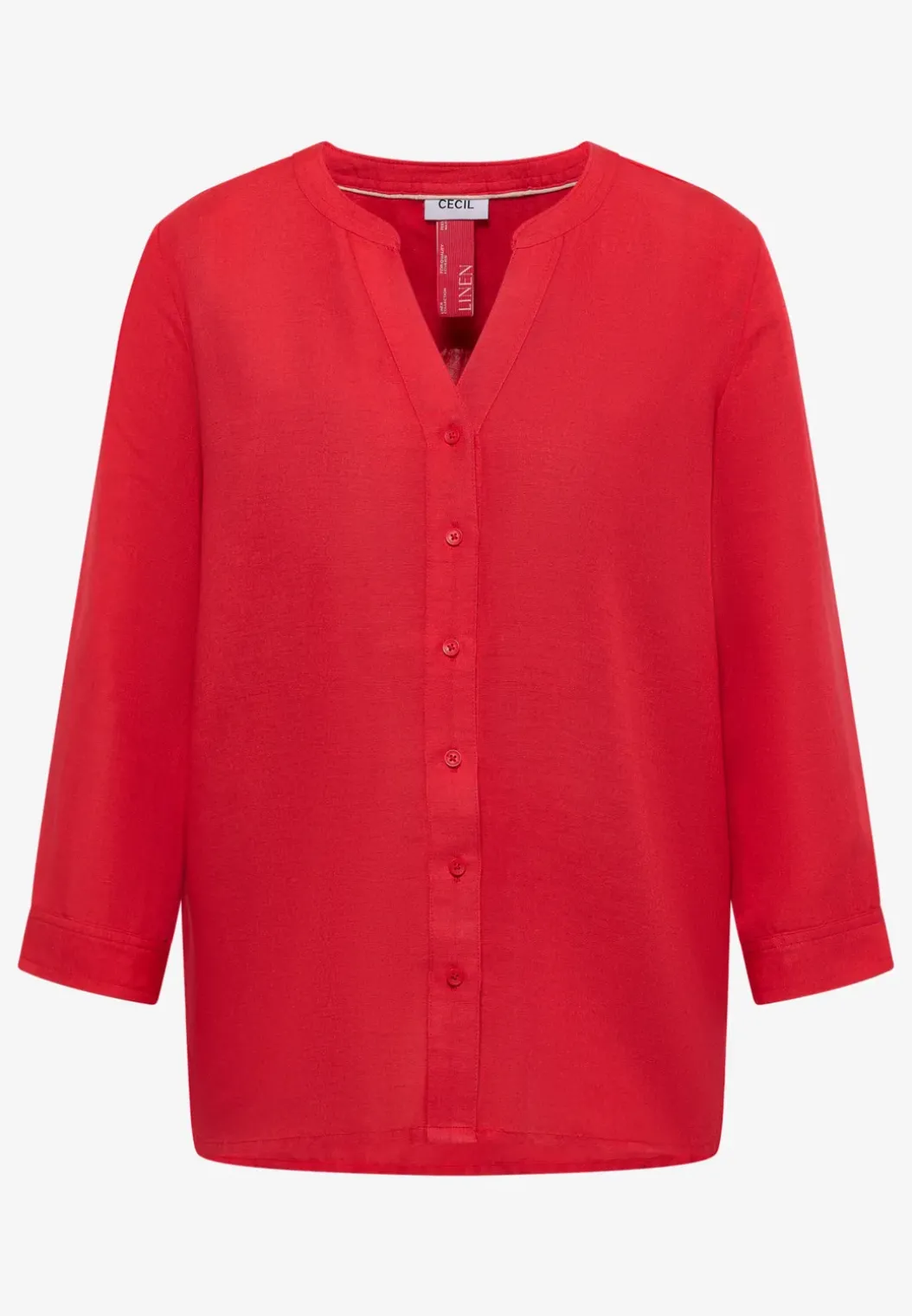 3/4 mouw blouse van linnenmix