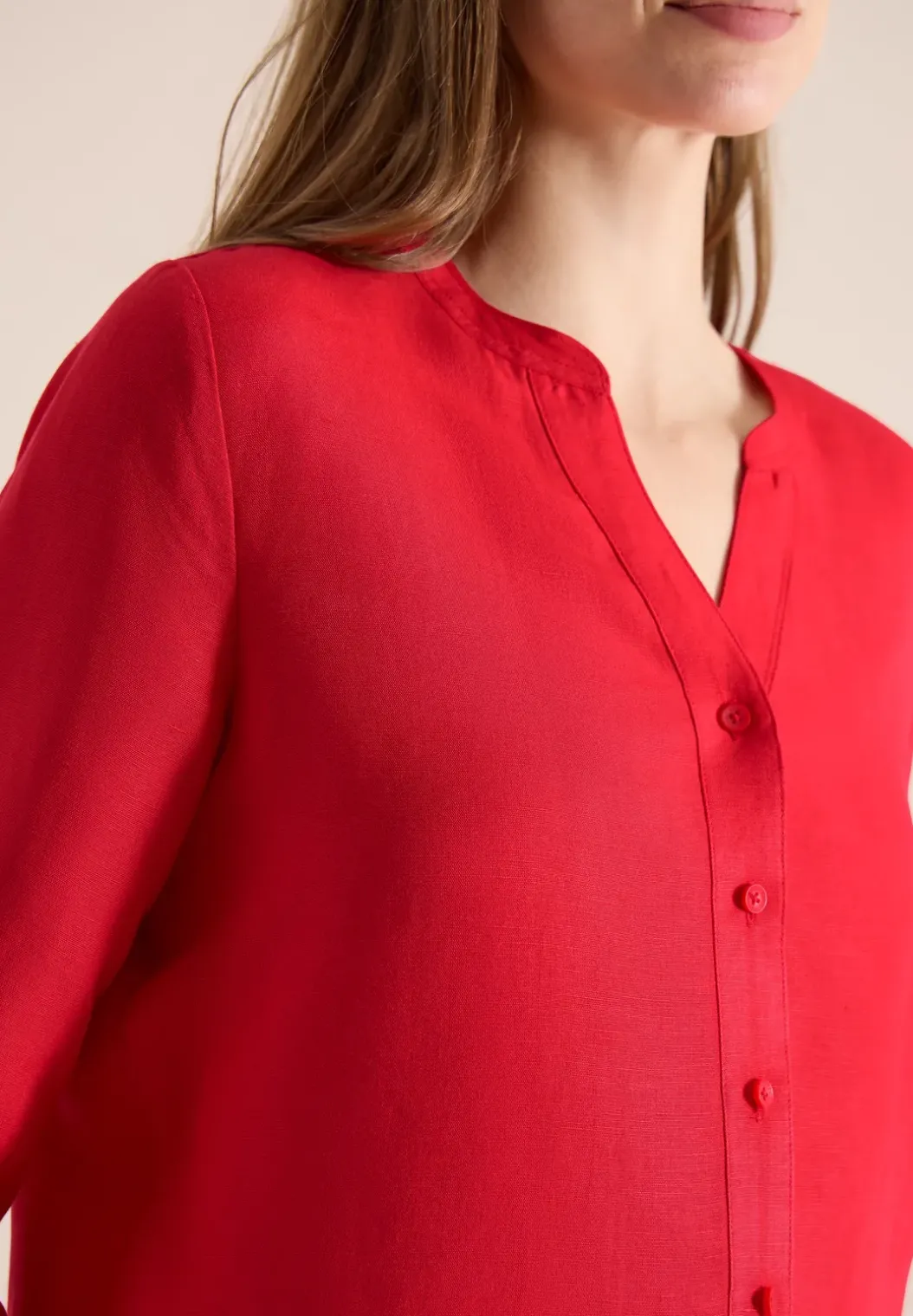 3/4 mouw blouse van linnenmix