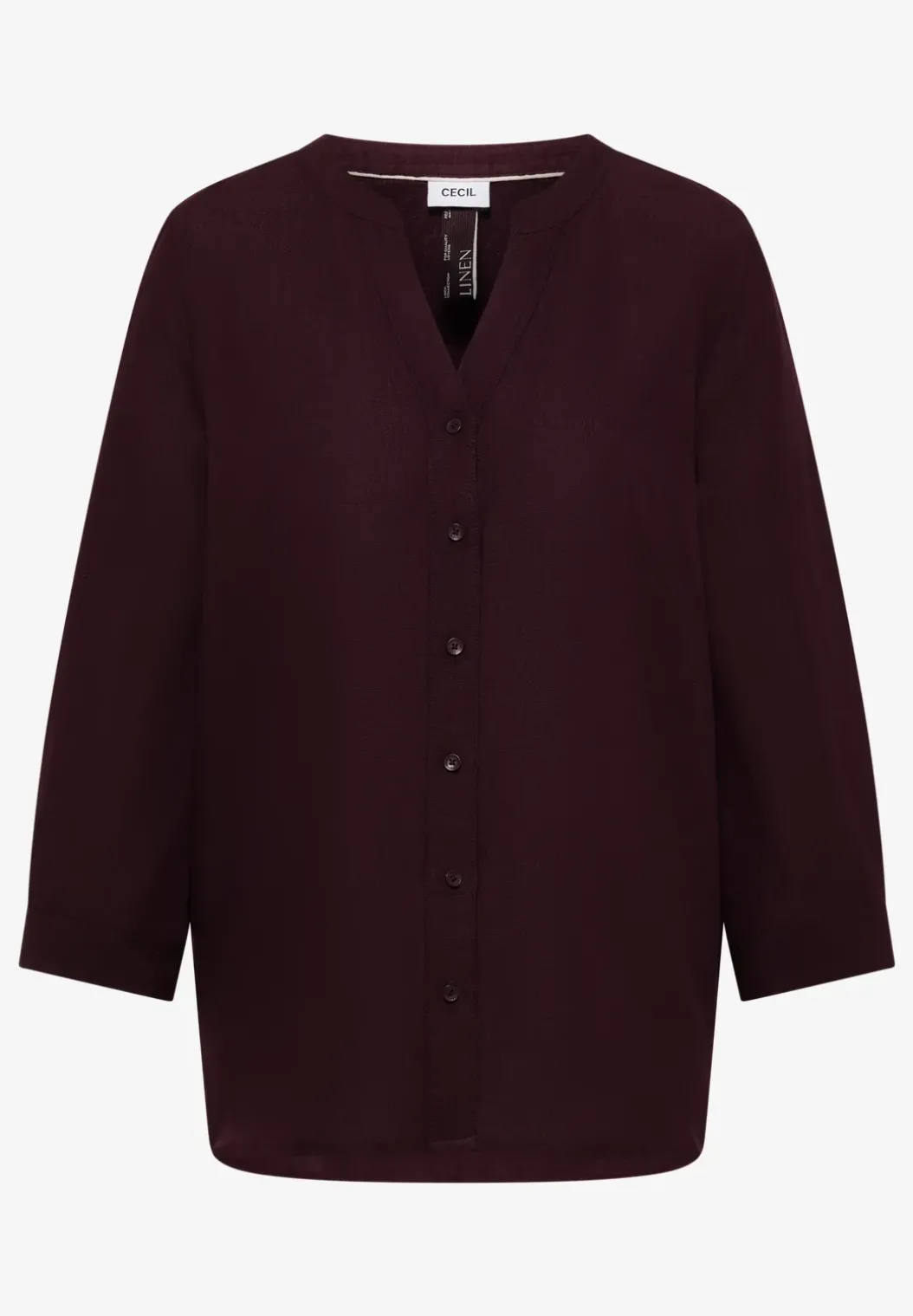 3/4 mouw blouse van linnenmix