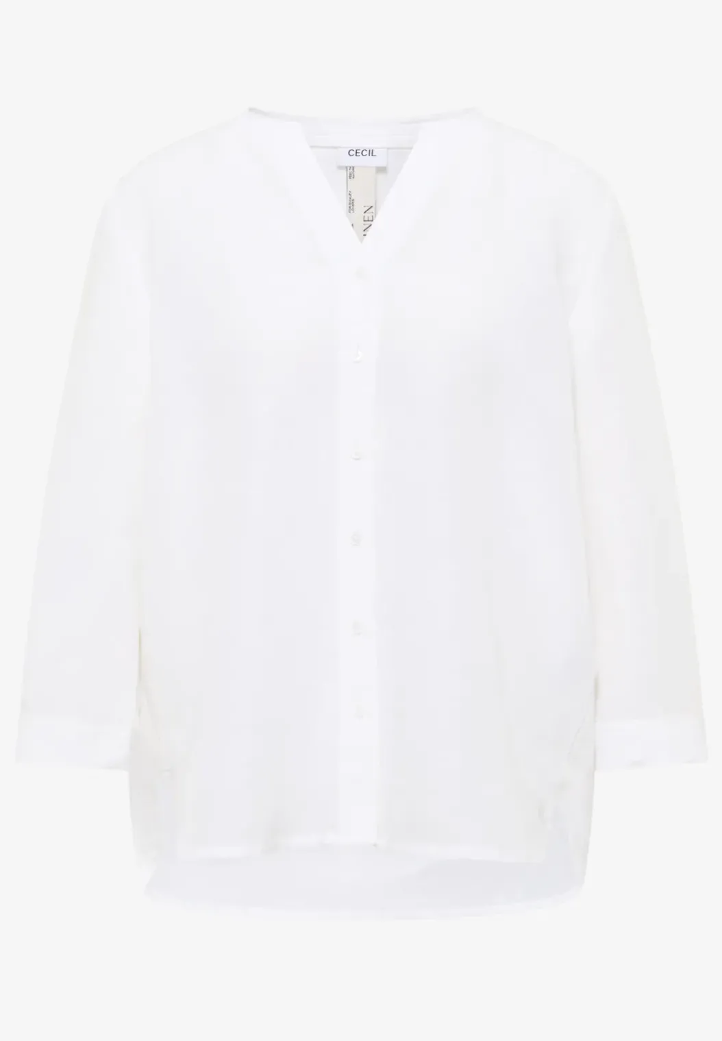 3/4 mouw blouse van linnenmix