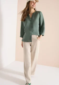 3/4 mouw blouse van linnenmix