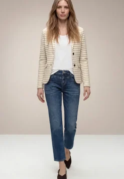 Basic blazer met knopen en strepen