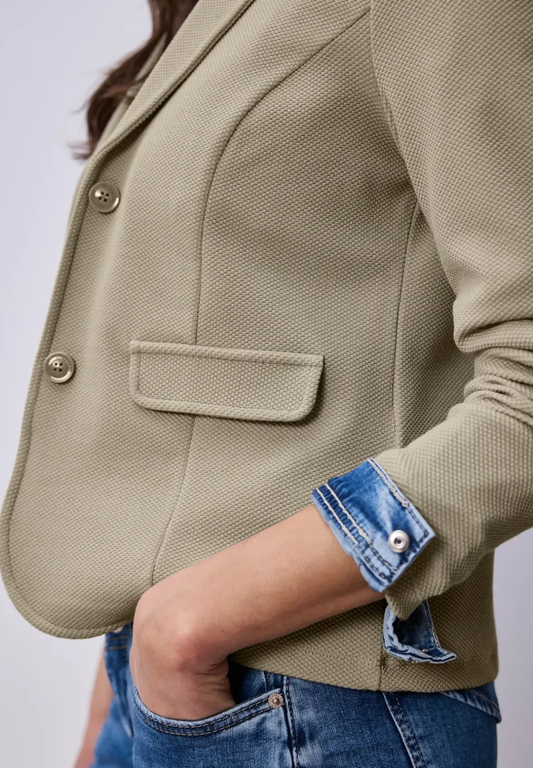 Basic blazer met reverskraag