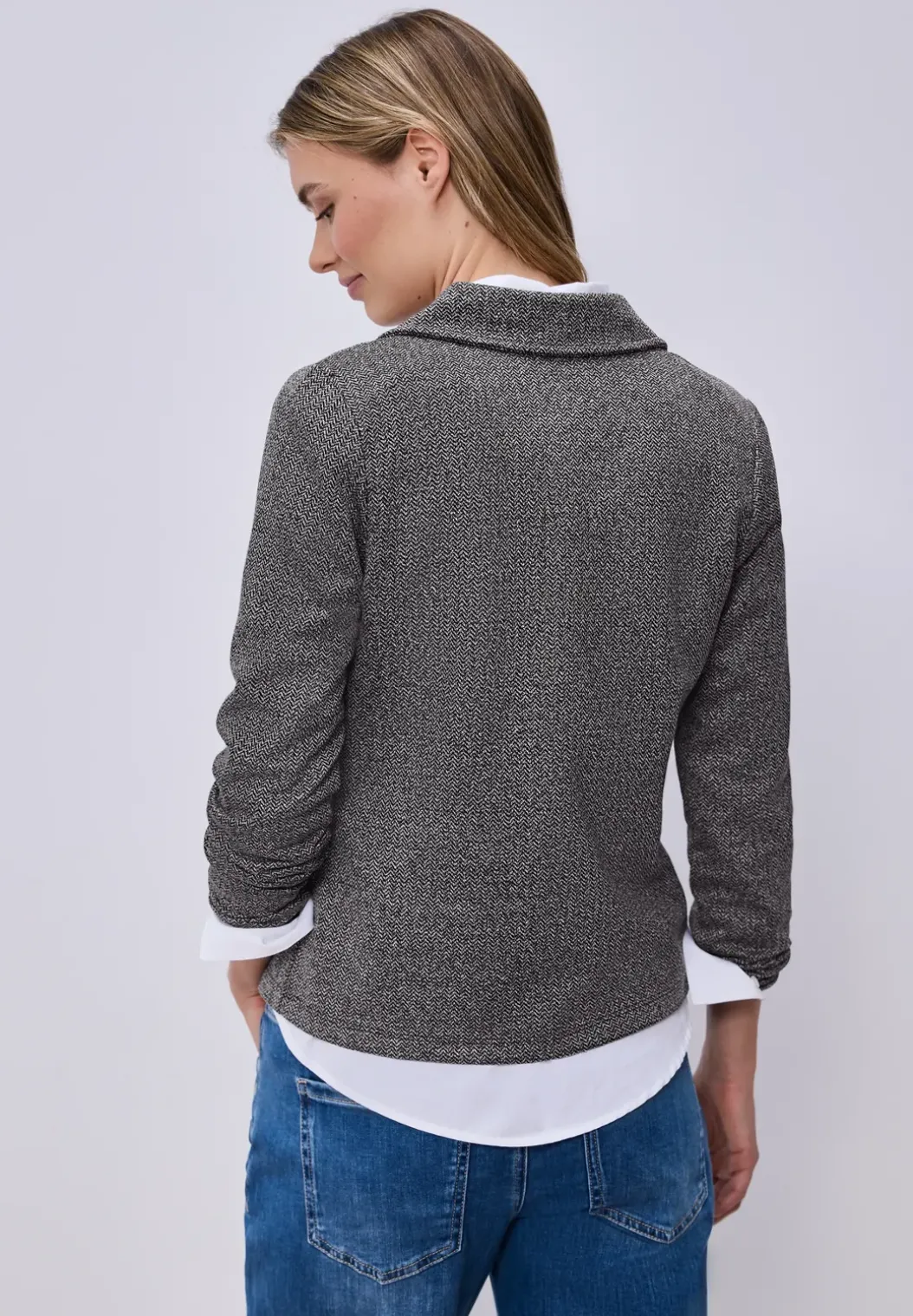 Basic blazer met reverskraag