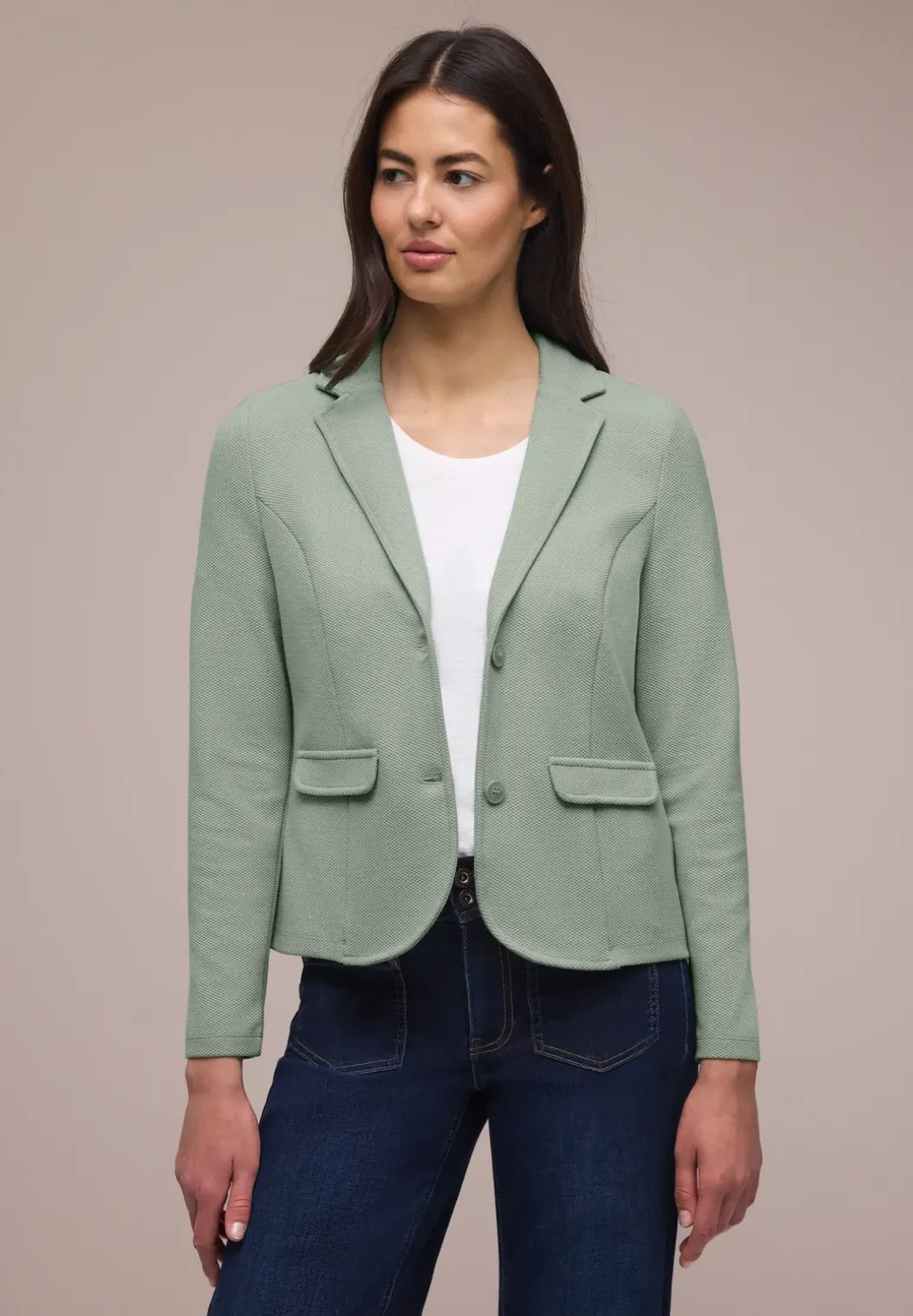 Basic blazer met reverskraag