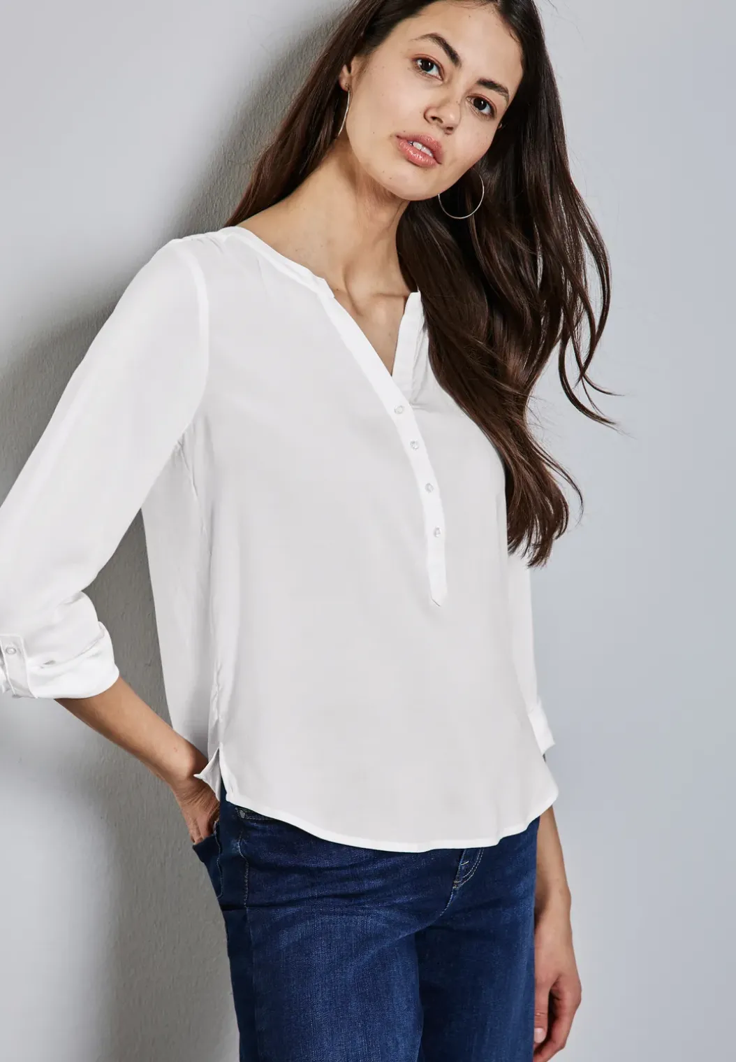 Basic blouse in effen kleur
