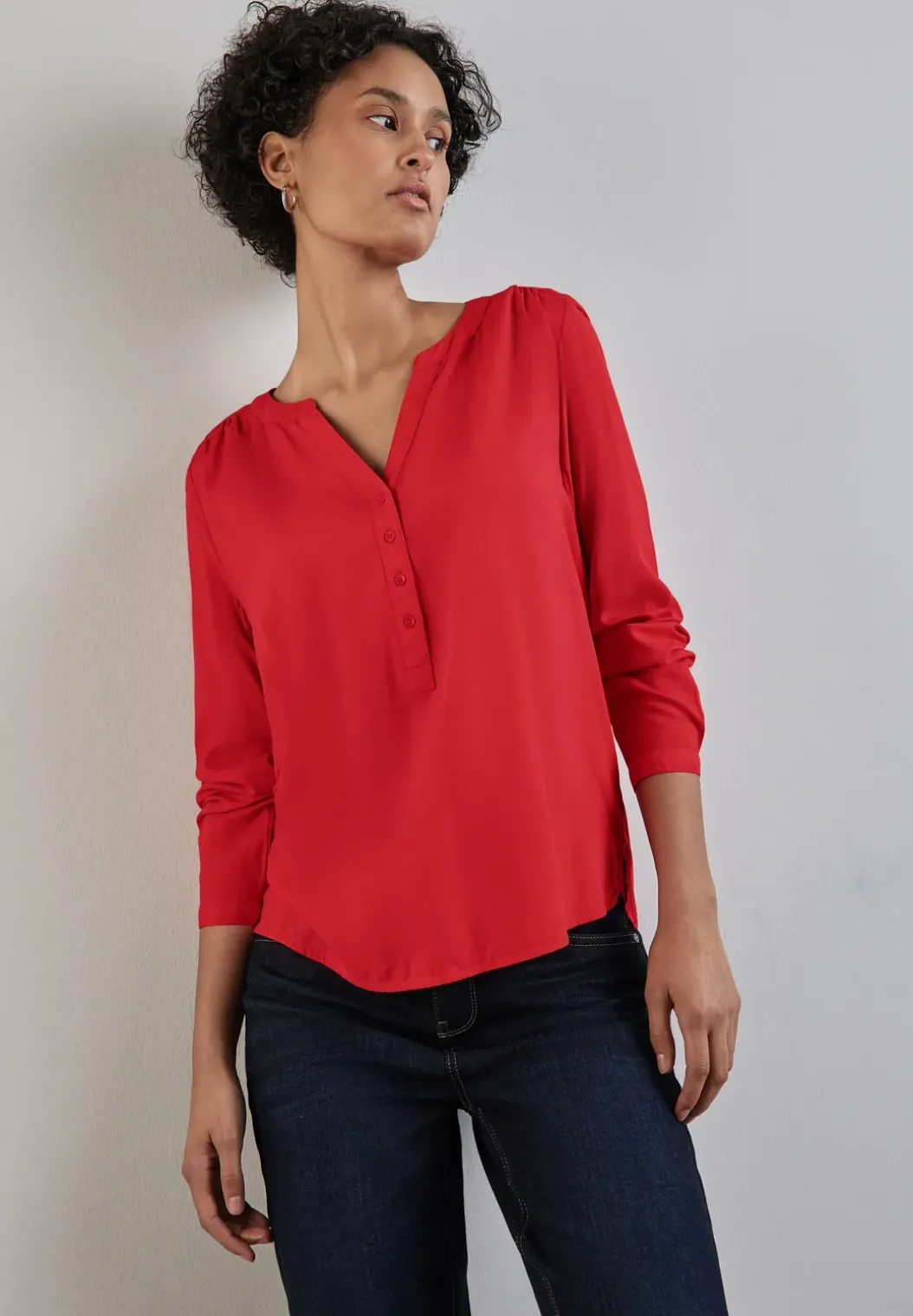 Basic blouse in effen kleur