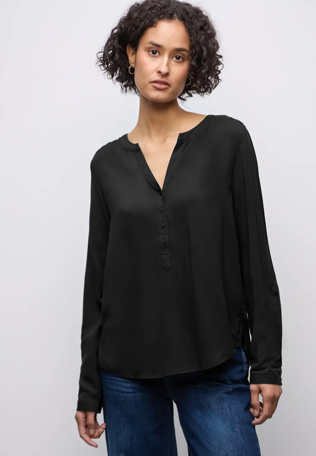 Basic blouse in effen kleur