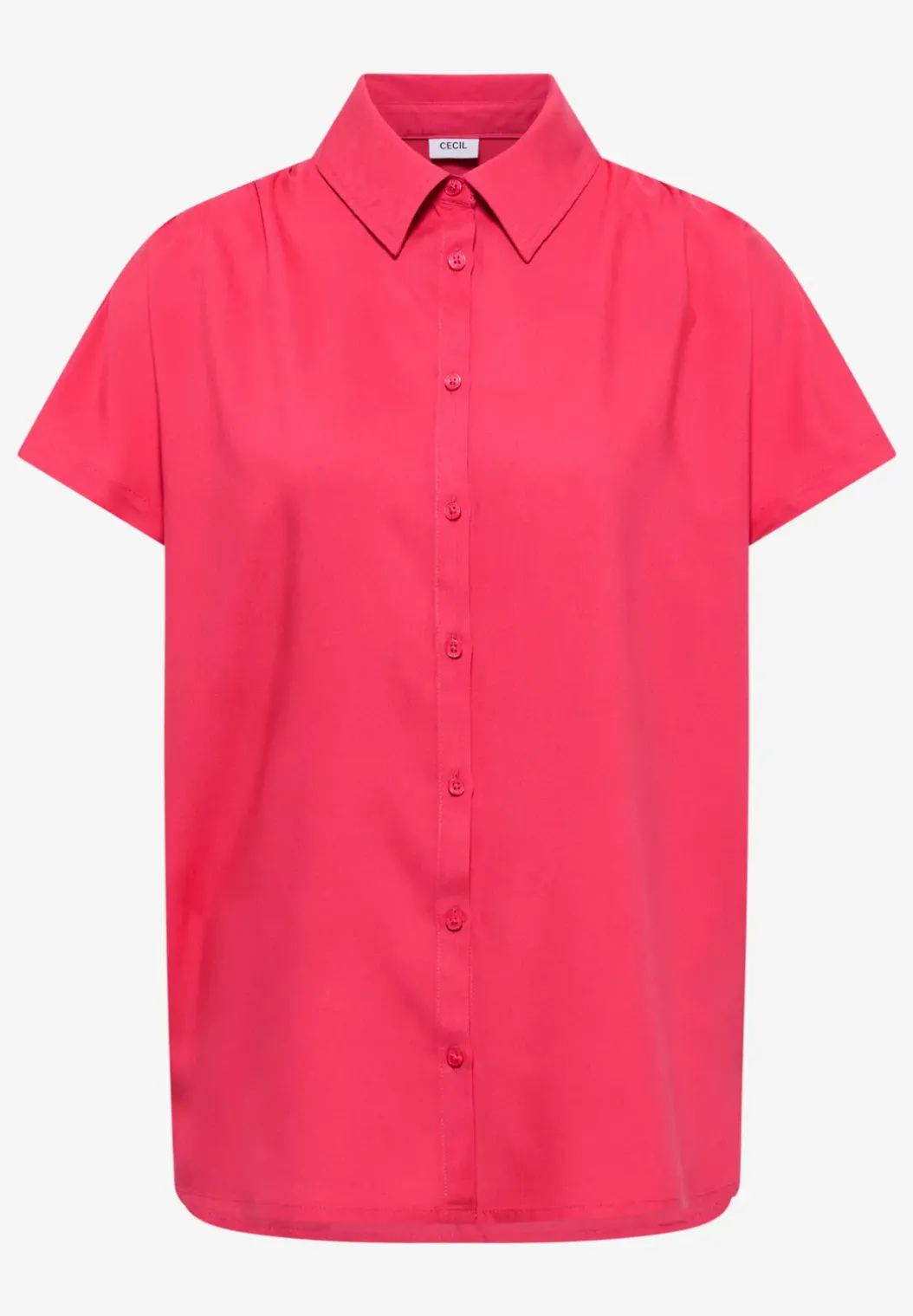 Basic blouse met overhemdkraag in effen kleur
