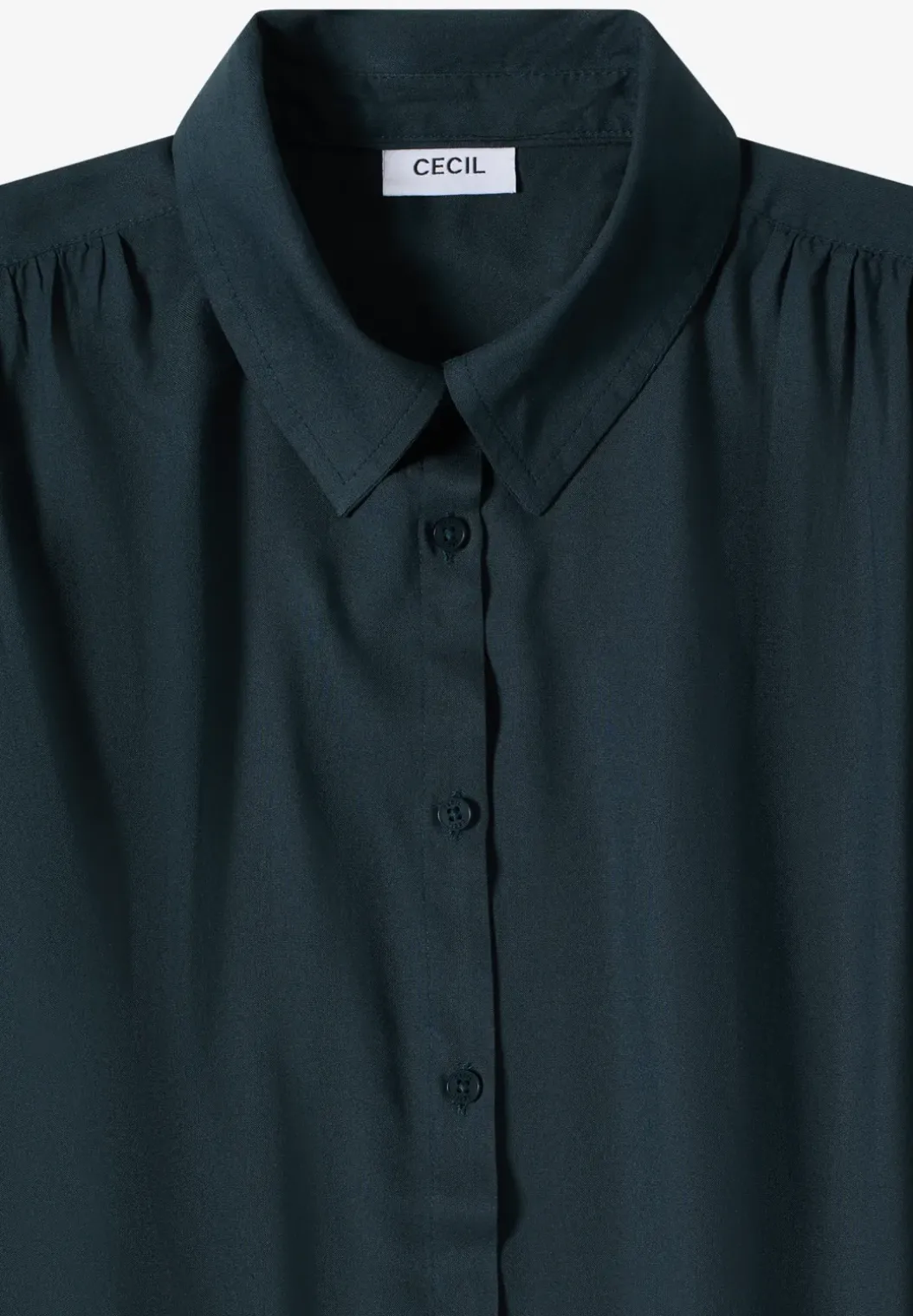 Basic blouse met overhemdkraag in effen kleur