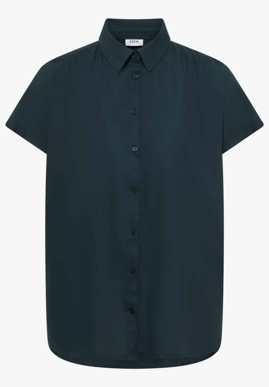 Basic blouse met overhemdkraag in effen kleur