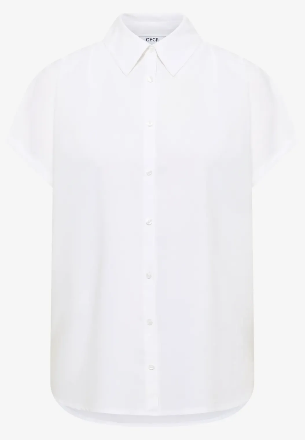 Basic blouse met overhemdkraag in effen kleur