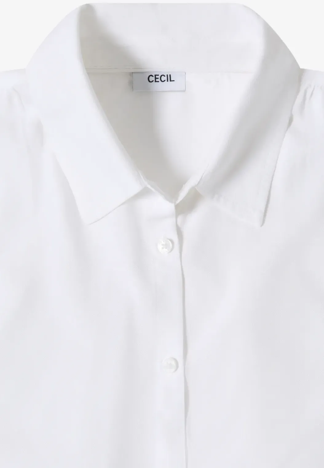 Basic blouse met overhemdkraag in effen kleur