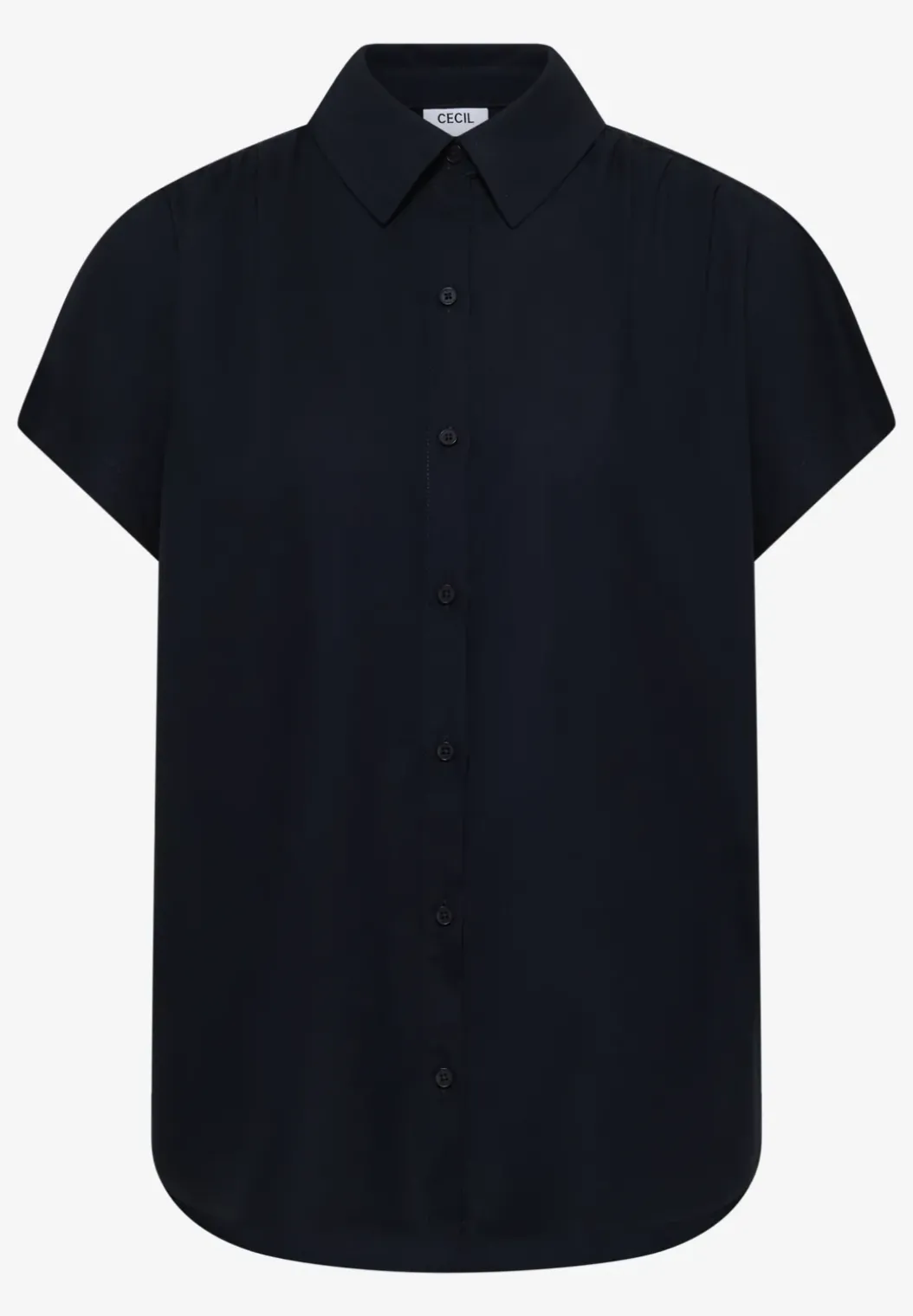 Basic blouse met overhemdkraag in effen kleur