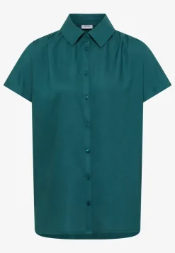 Basic blouse met overhemdkraag in effen kleur