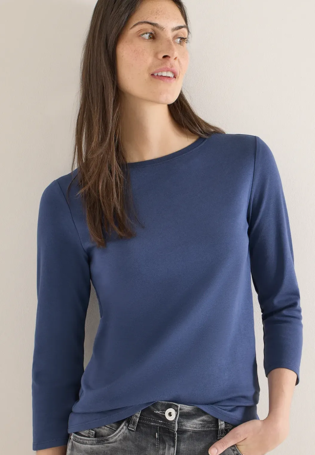 Basic shirt in effen kleur