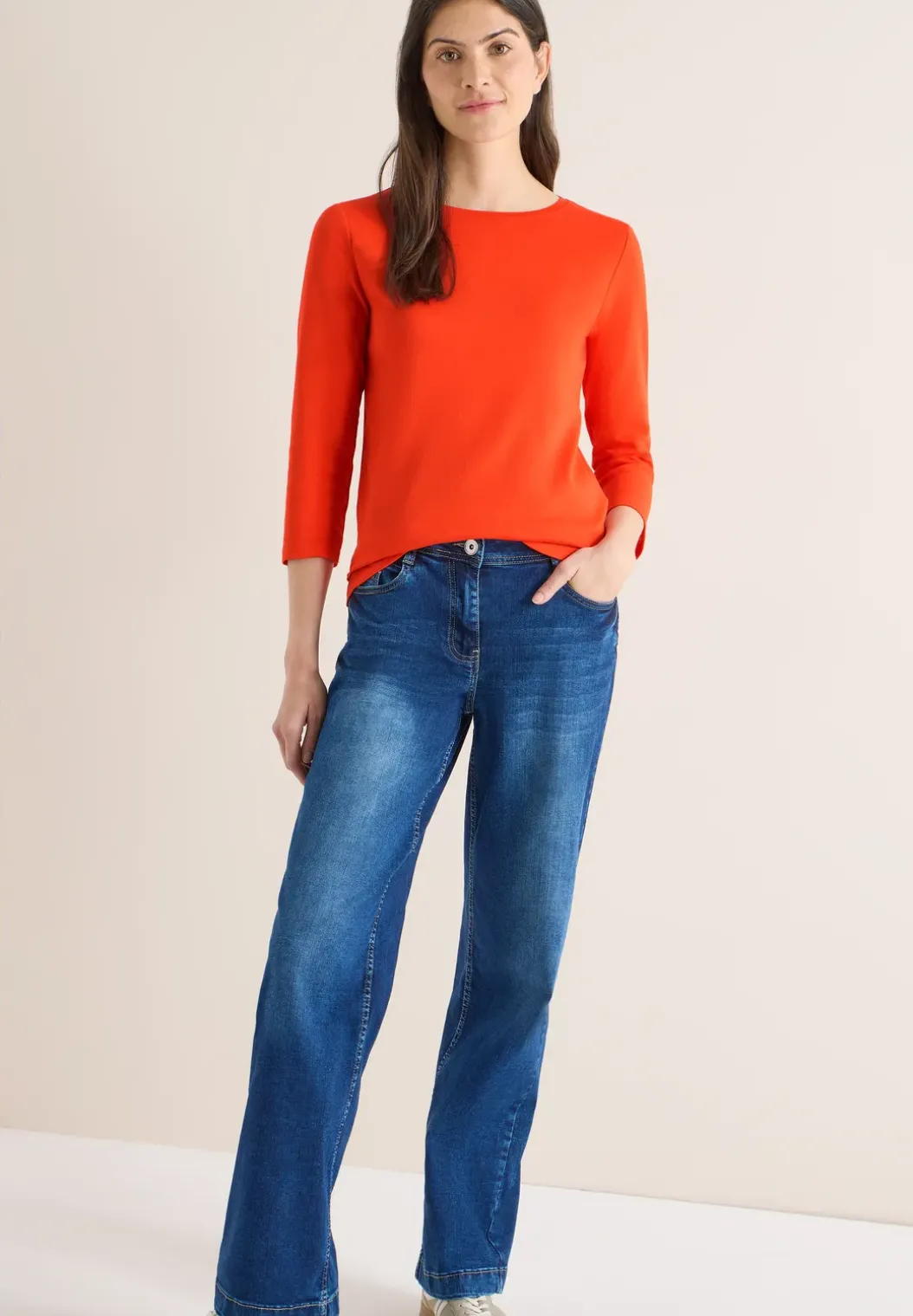 Basic shirt in effen kleur