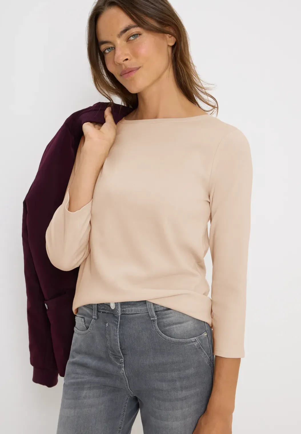 Basic shirt in effen kleur