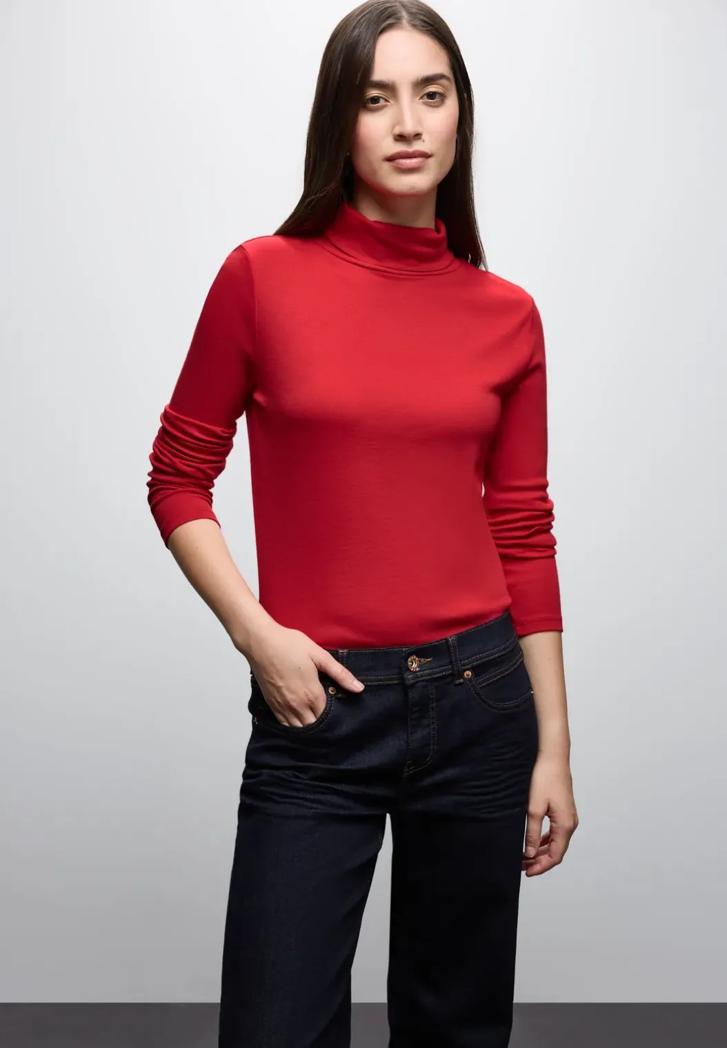 Basic shirt met coltrui