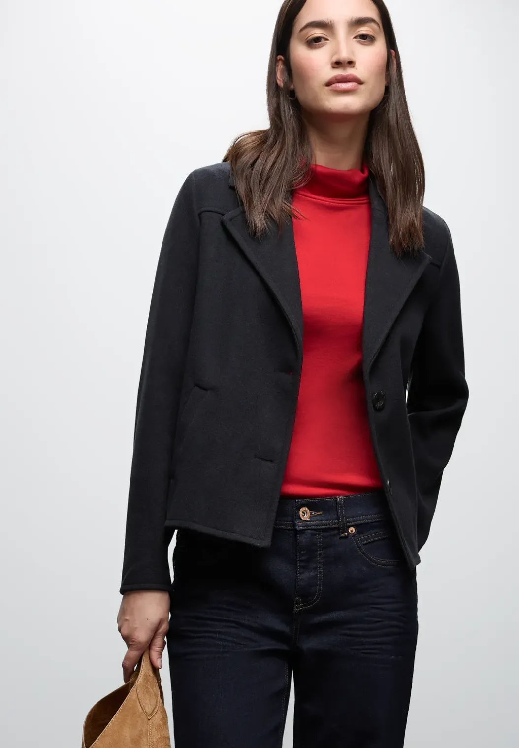 Basic shirt met coltrui