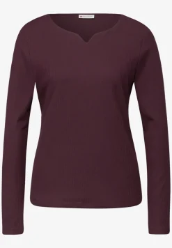 Basic shirt met geribbelde textuur