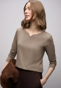 Basic shirt met geribbelde textuur