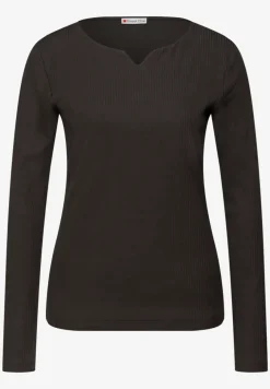 Basic shirt met geribbelde textuur