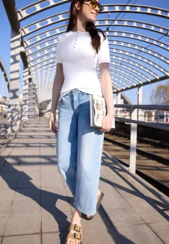 Basic Shirt met geribde textuur