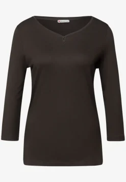 Basic shirt met knoopdetail