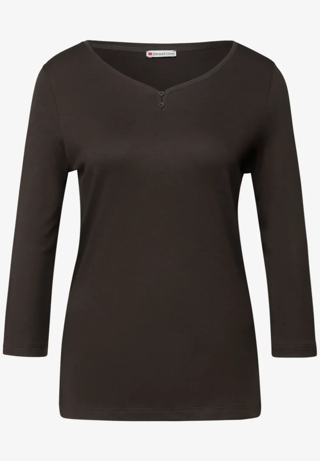 Basic shirt met knoopdetail