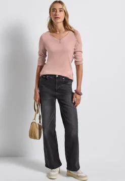 Basic shirt met knoopdetail