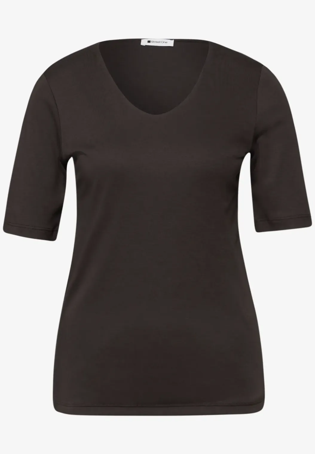 Basic Shirt met ondoorzichtige voorkant