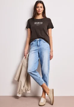 Basic Shirt met ronde hals en print