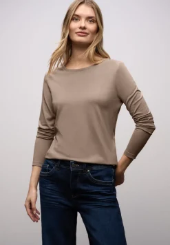 Basic shirt met ronde hals