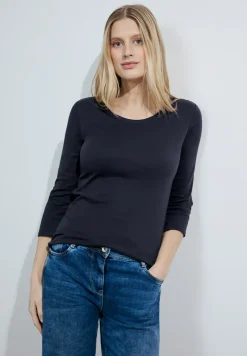 Basic shirt met ronde hals