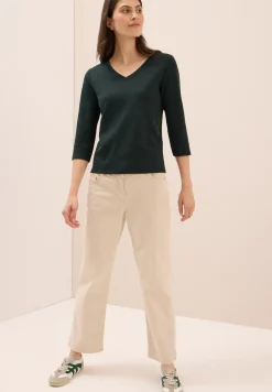 Basic shirt met V-hals