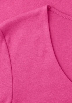 Basic Shirt met V-hals in effen kleur