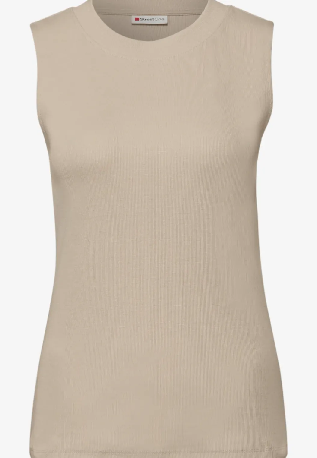 Basic top met geribbelde textuur