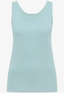 Basic top met ronde hals gemaakt van katoen