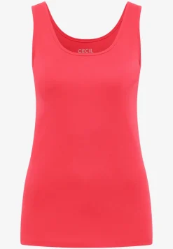 Basic top met ronde hals gemaakt van katoen