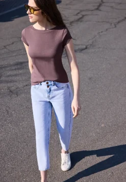 Basic shirt met boothals