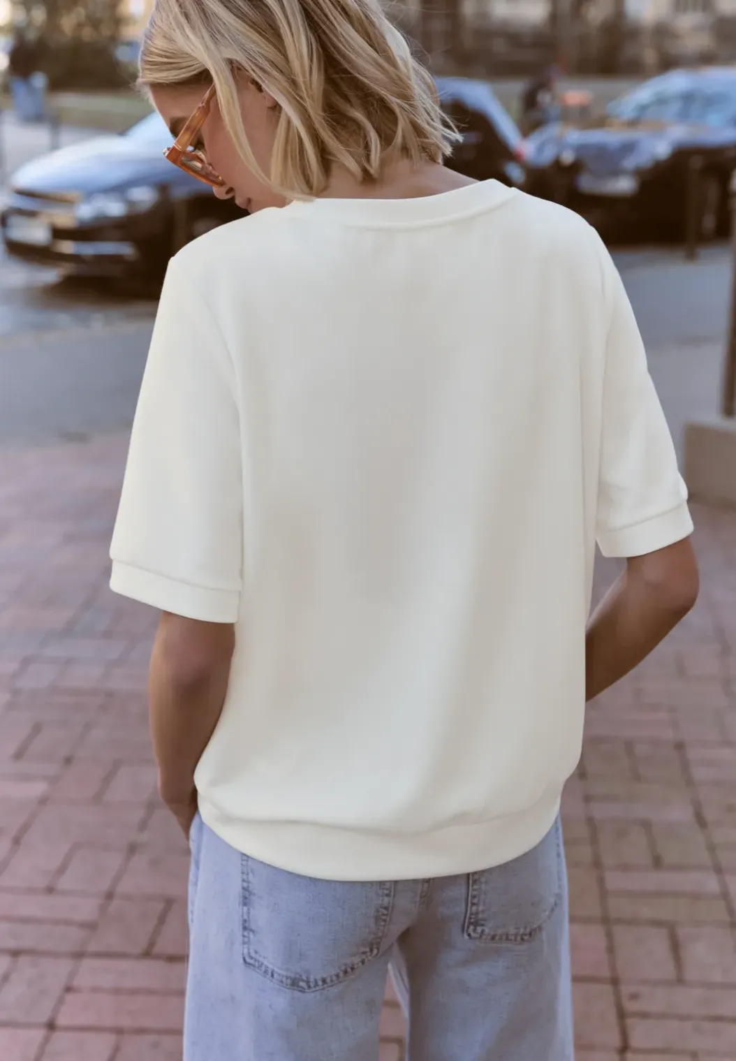 Basic Shirt met korte mouwen en ronde hals