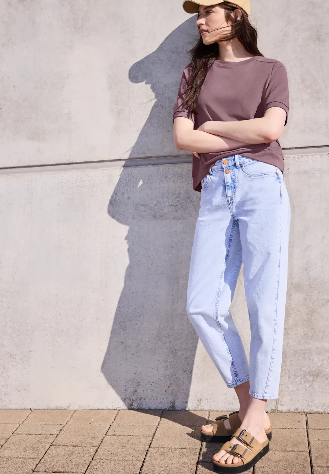 Basic Shirt met korte mouwen en ronde hals