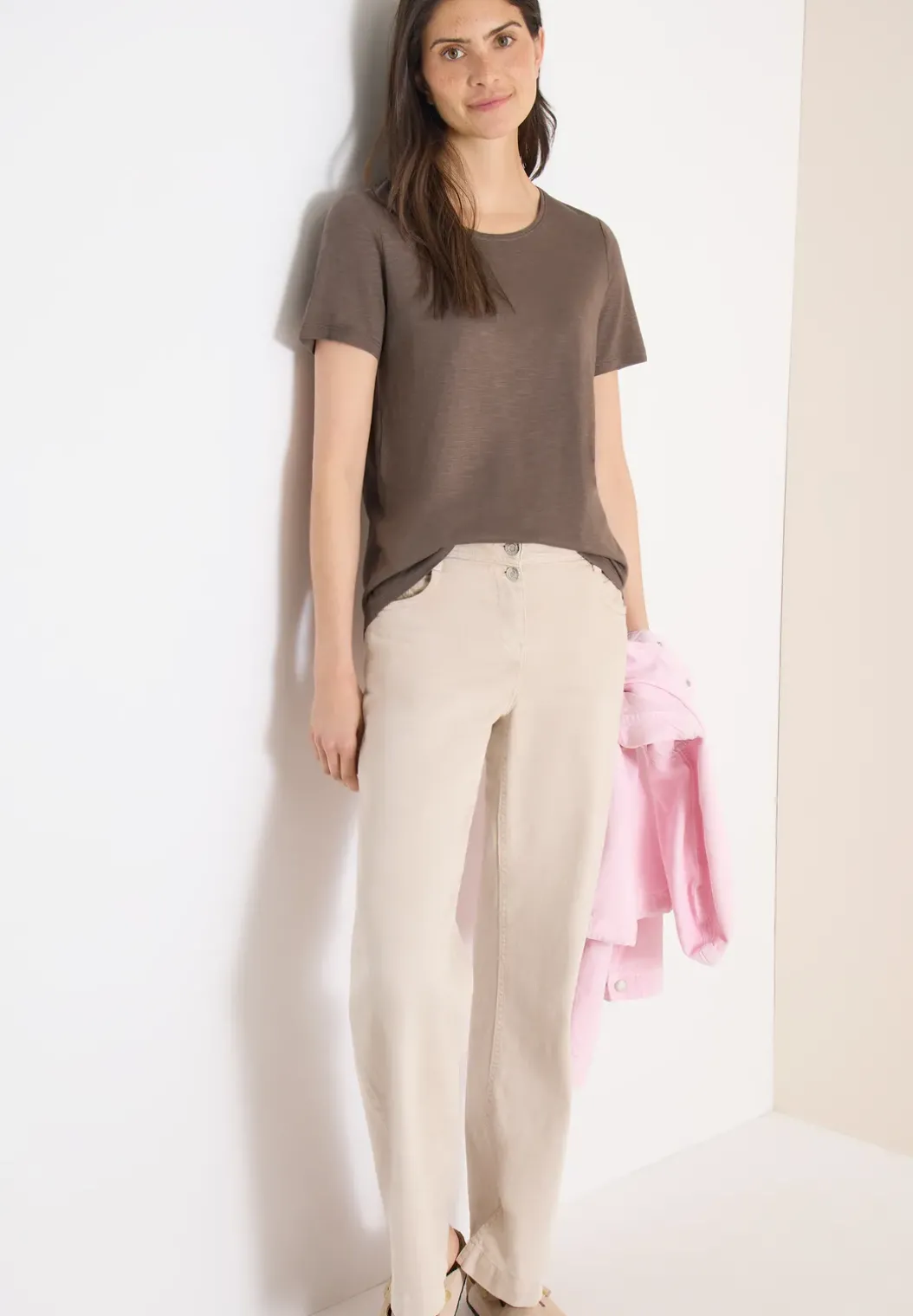 Basic Shirt met ronde hals