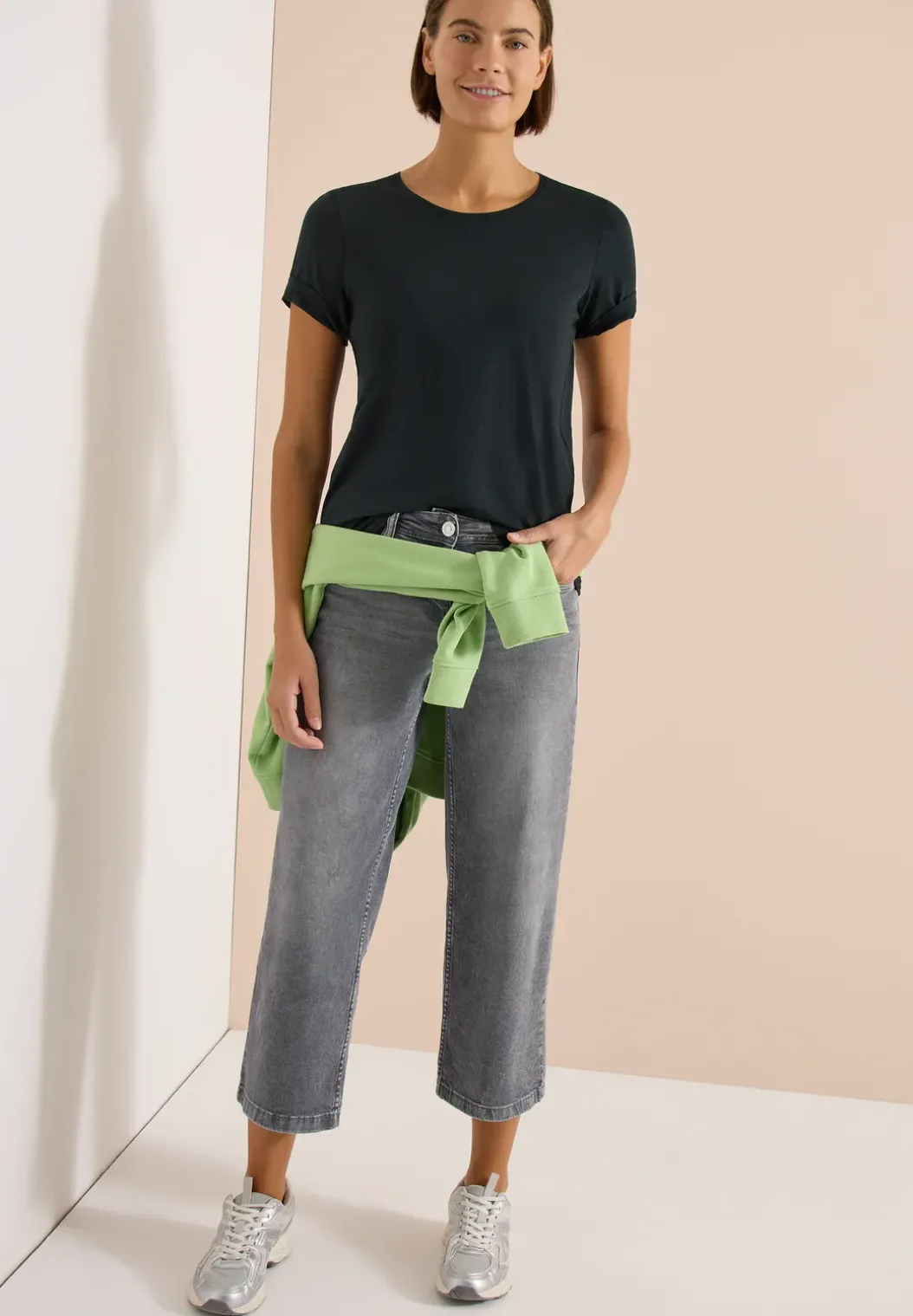 Basic Shirt met ronde hals