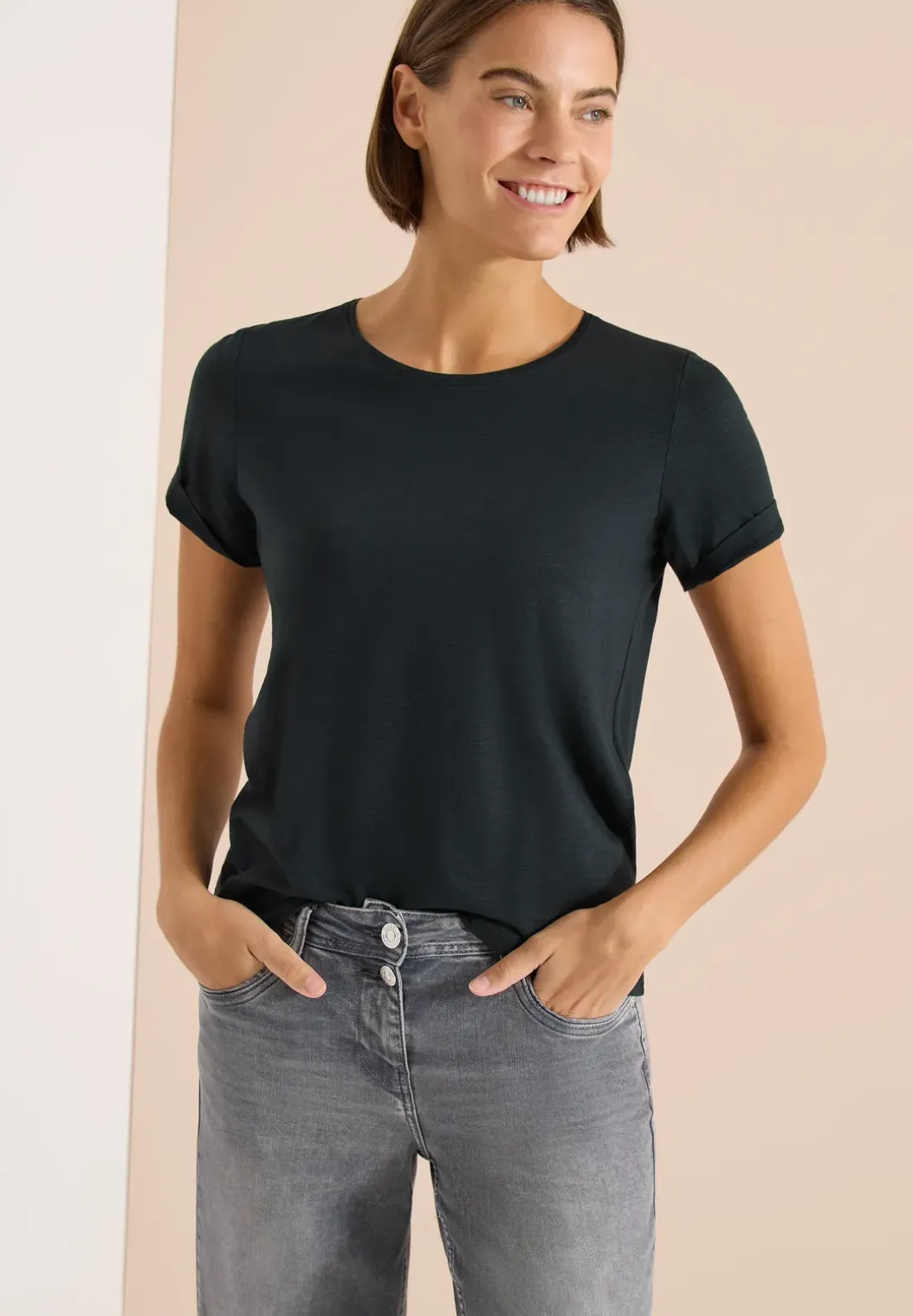 Basic Shirt met ronde hals