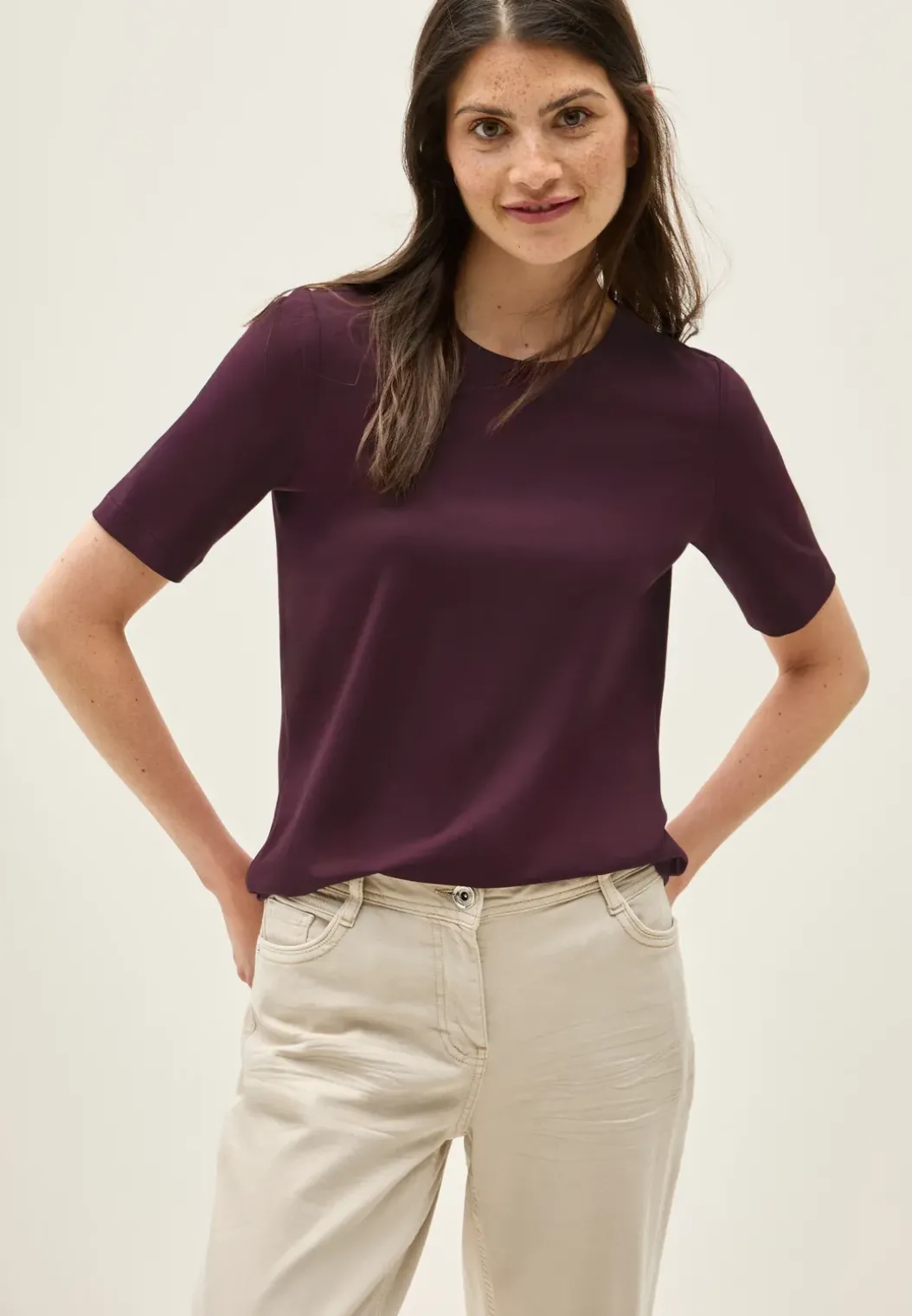 Basic Shirt met ronde hals